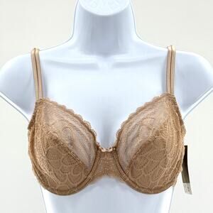 New! Chantelle 1741 Perfe Beige Lace 32 D Bra MSRP $78 EU SZ 70 UK 32